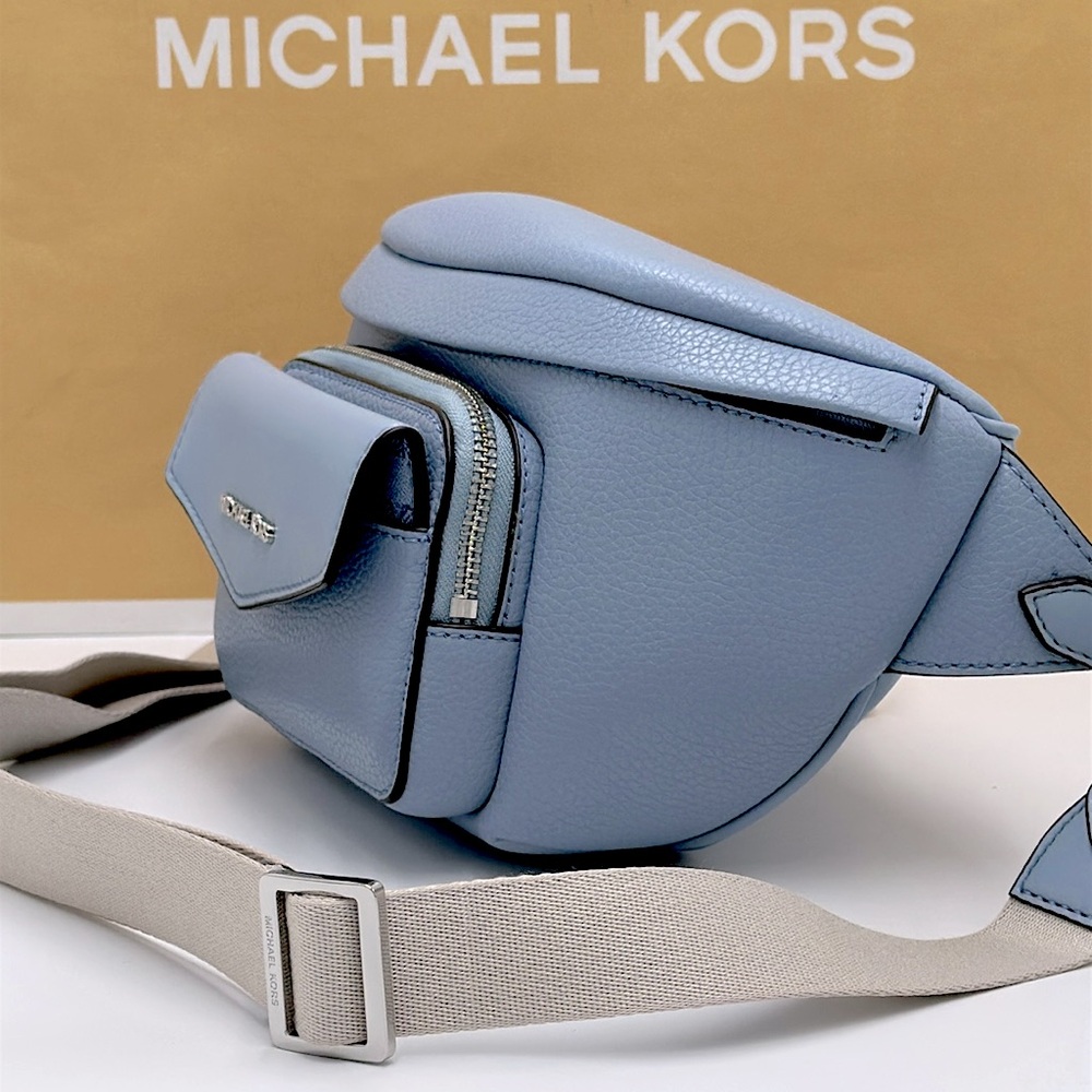 Michael Kors Maisie Large Pebbled Leather 2-in-1 Sling Pack Fanny Belt Waist NWT - Picture 10 of 15